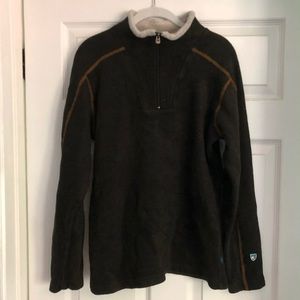 Men’s Kuhl Quarter Zip Brown Fleece Jacket Medium